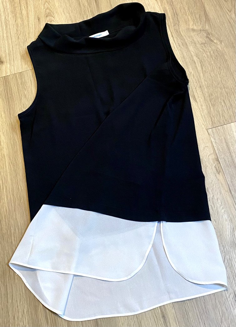 Damen Shirt Top ärmellos Sommer Gr.S Schwarz/Weiß Valleygirl NW 