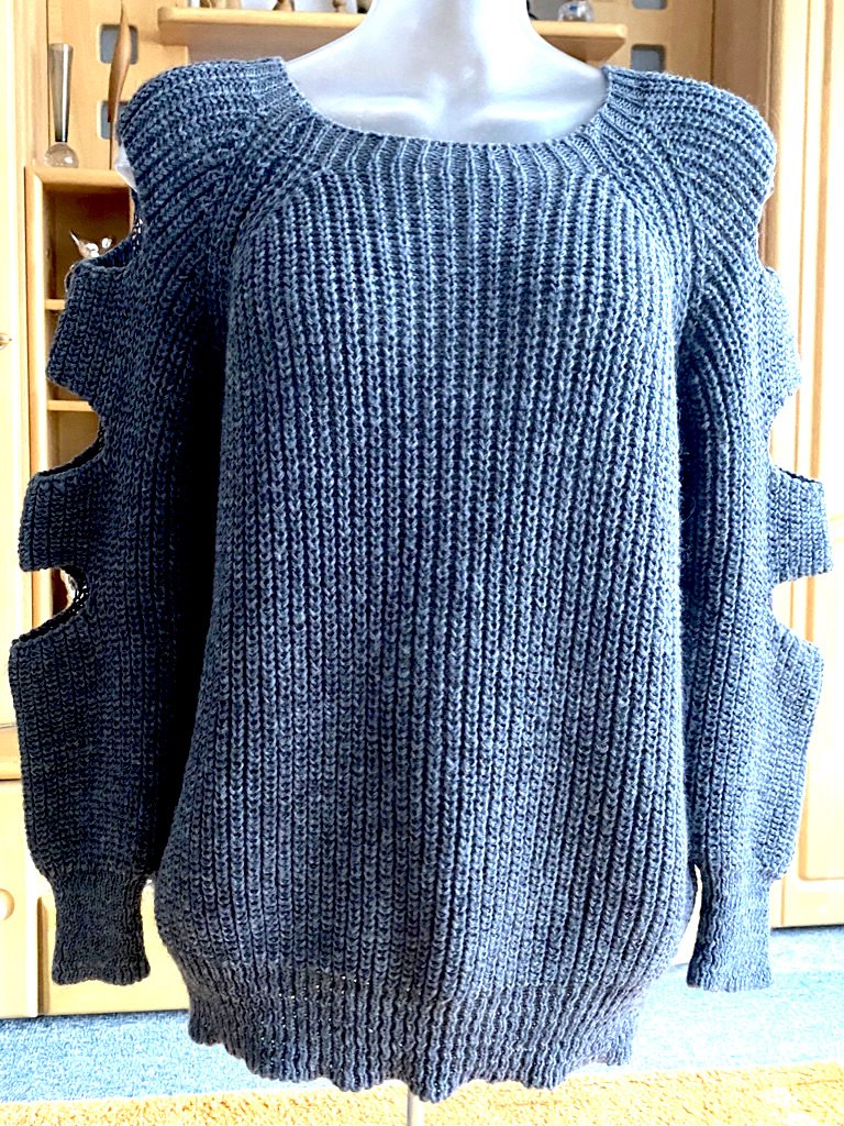 Damen Pullover Mohair Strick Gr.M in Grau Kuschelig & Neuwertig 