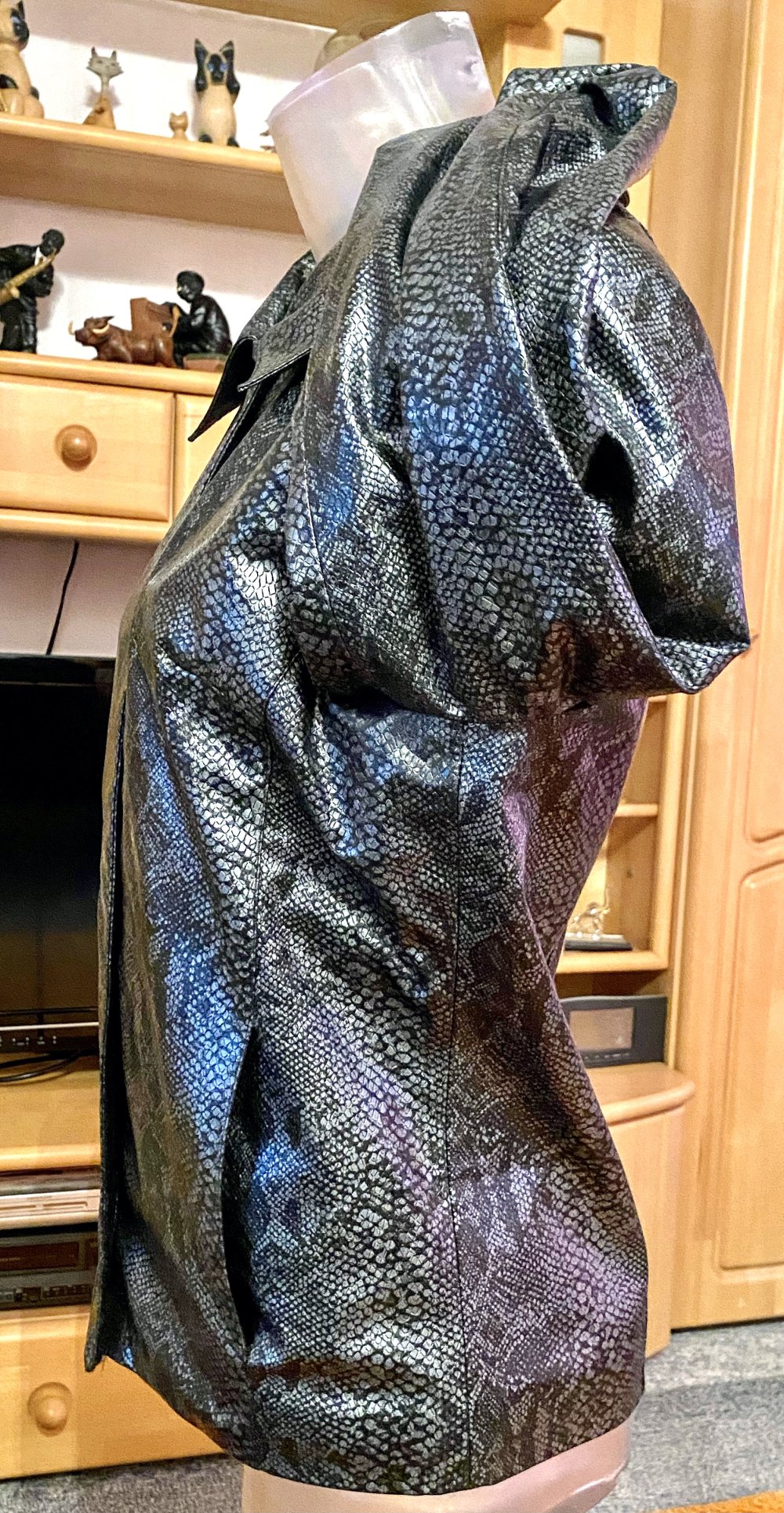 Damen Jacke Übergang Schlangen-Muster Gr.S in Grau NW 