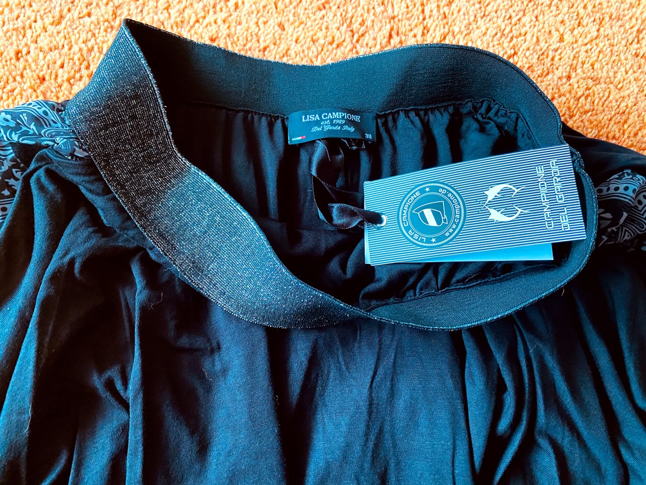 NEU Damen Rock Lagenlook Ballonform Edel Gr.38 Schwarz Lisa Campione 