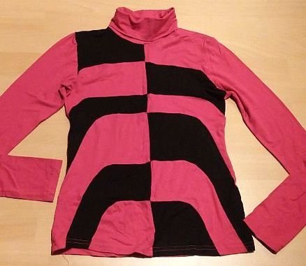 Damen Pullover Rollkragen Shirt Gr.34 in Rot-Schwarz von AMISU 