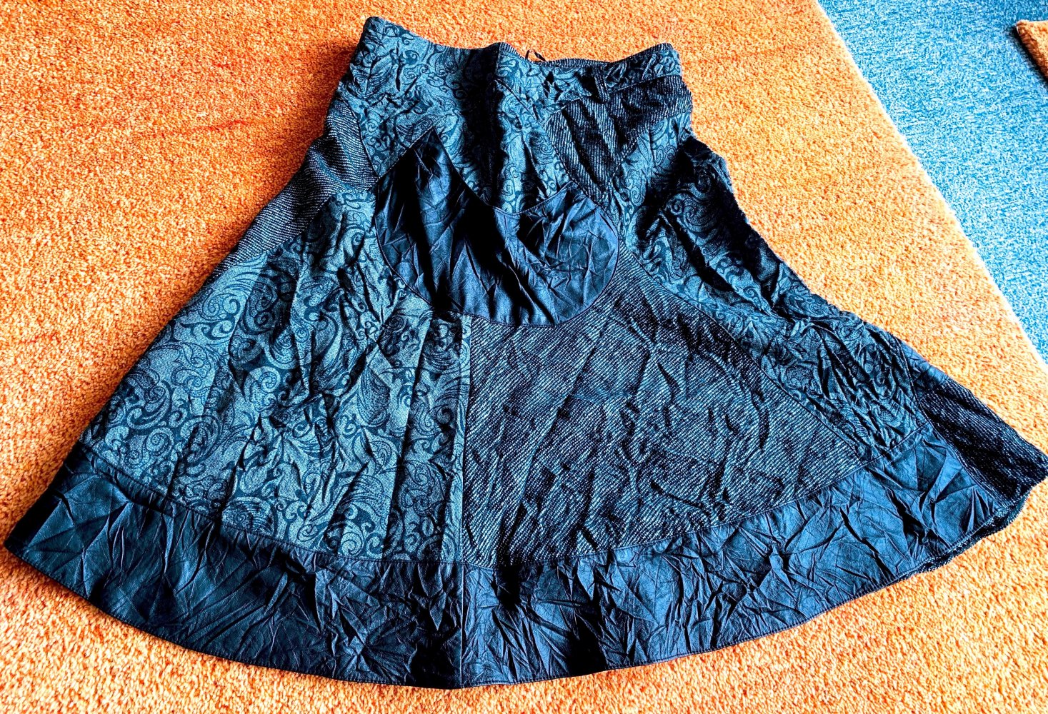 NEU Damen Rock Wollrock Asymmetrisches Design Gr.38 Schwarz/Grau/Braun Lisa Campione P.ca.120€ 