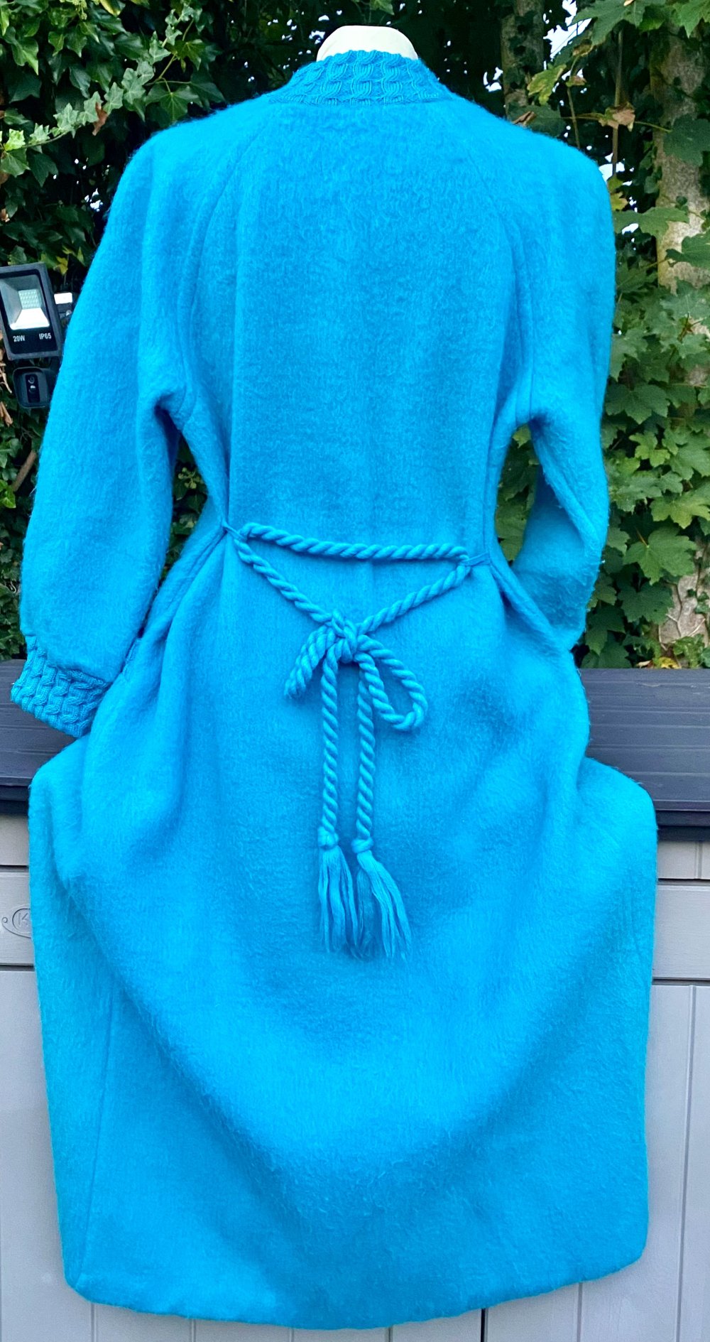 Damen Mantel Maxi Wollmantel Vintage Gr.M in Türkis Catherine Brenac