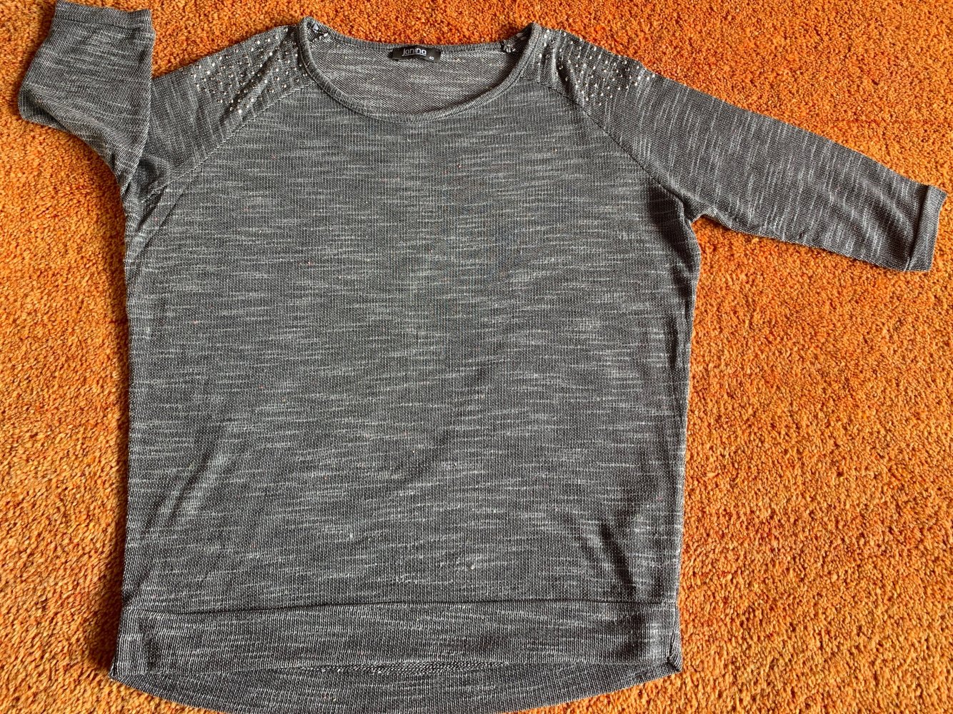 Damen Pullover mit Pailletten Gr.40 in Grau von Janina NW