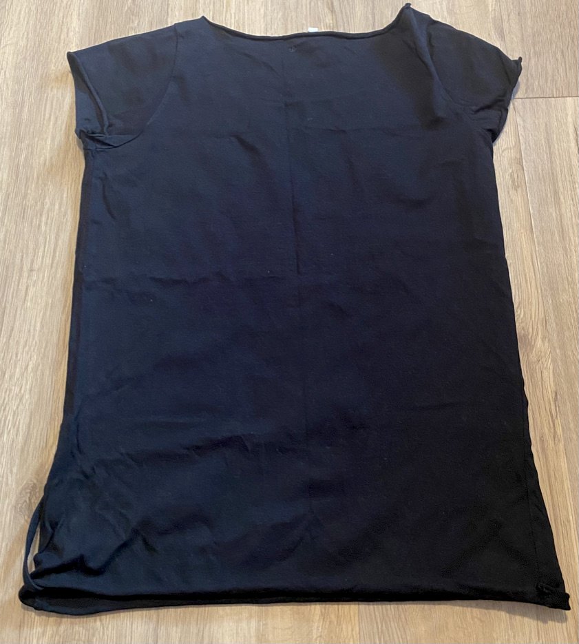 Damen Shirt Jersey mit Print & Pailletten Gr.S in Schwarz/Creme NW 