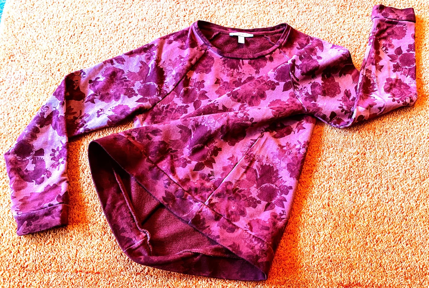 Damen Pullover Floral gemustert Gr.S in Bordeaux von Esprit 