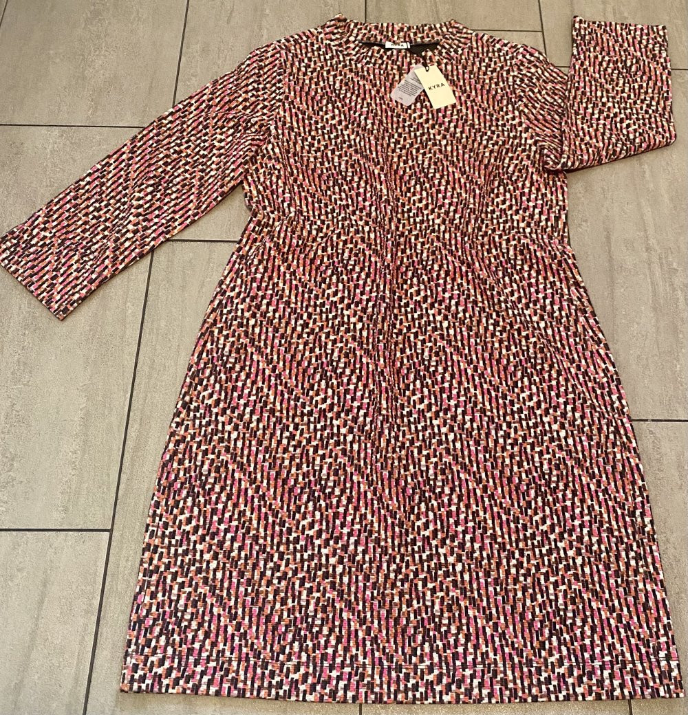 NEU Damen Kleid Jersey gemustert Gr.46 in Multicolor von KYRA „Indra“ P.139,99€ 