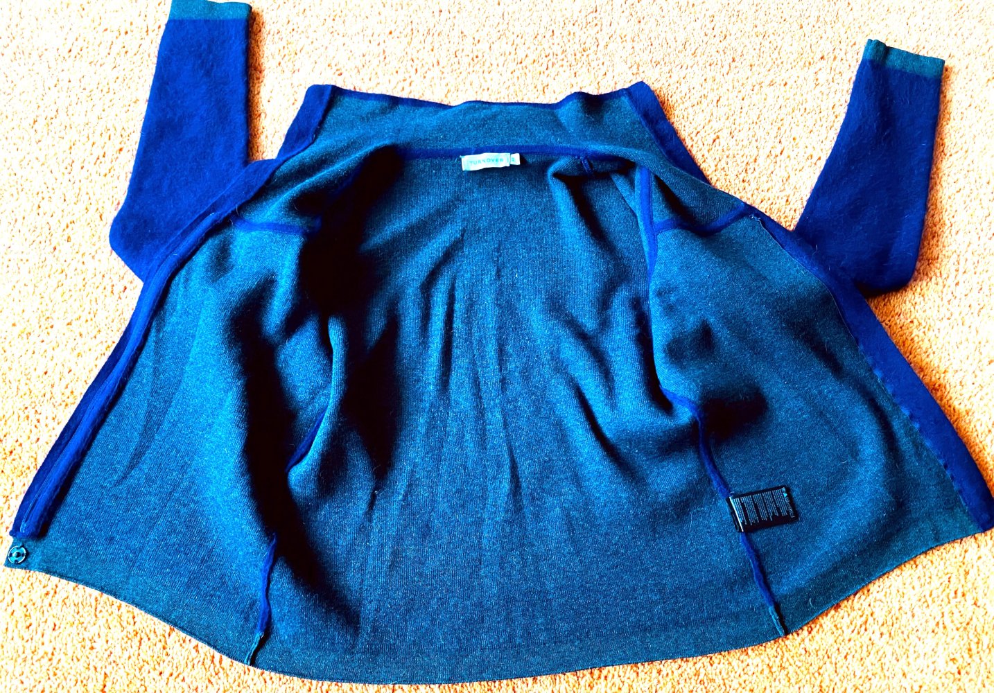 Damen Jacke Strickjacke aus Angora-Mix Gr.XS in Violett/Grau von Turnover NW 