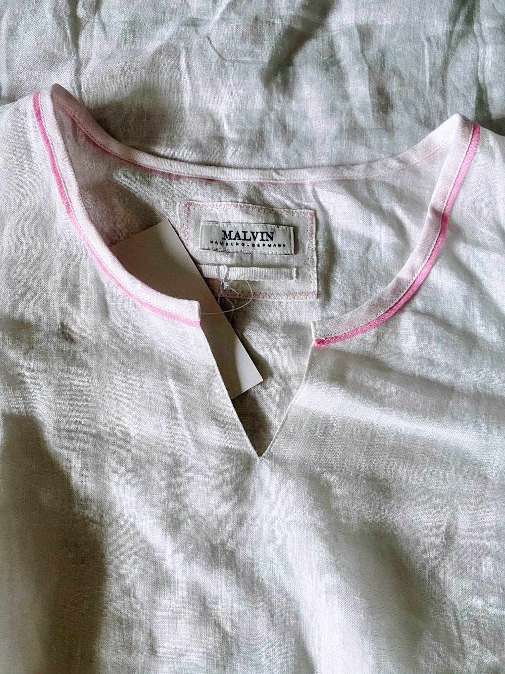 NEU Damen Kleid Sommer aus Leinen Gr.38 Weiß Malvin Zeitlos