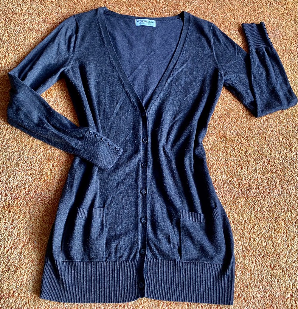 Damen Jacke Strickjacke figurbetont Gr.40 Dunkelbraun von Mix Your Style 