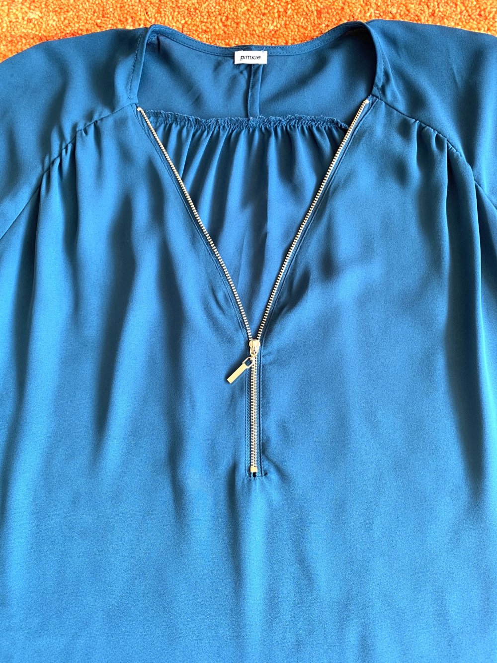 Damen Bluse mit Raffungen Gr.XL in Blau von Pimkie 