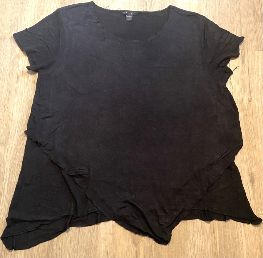 Damen Shirt im Lagenlook Gr.L Schwarz von Amisu 