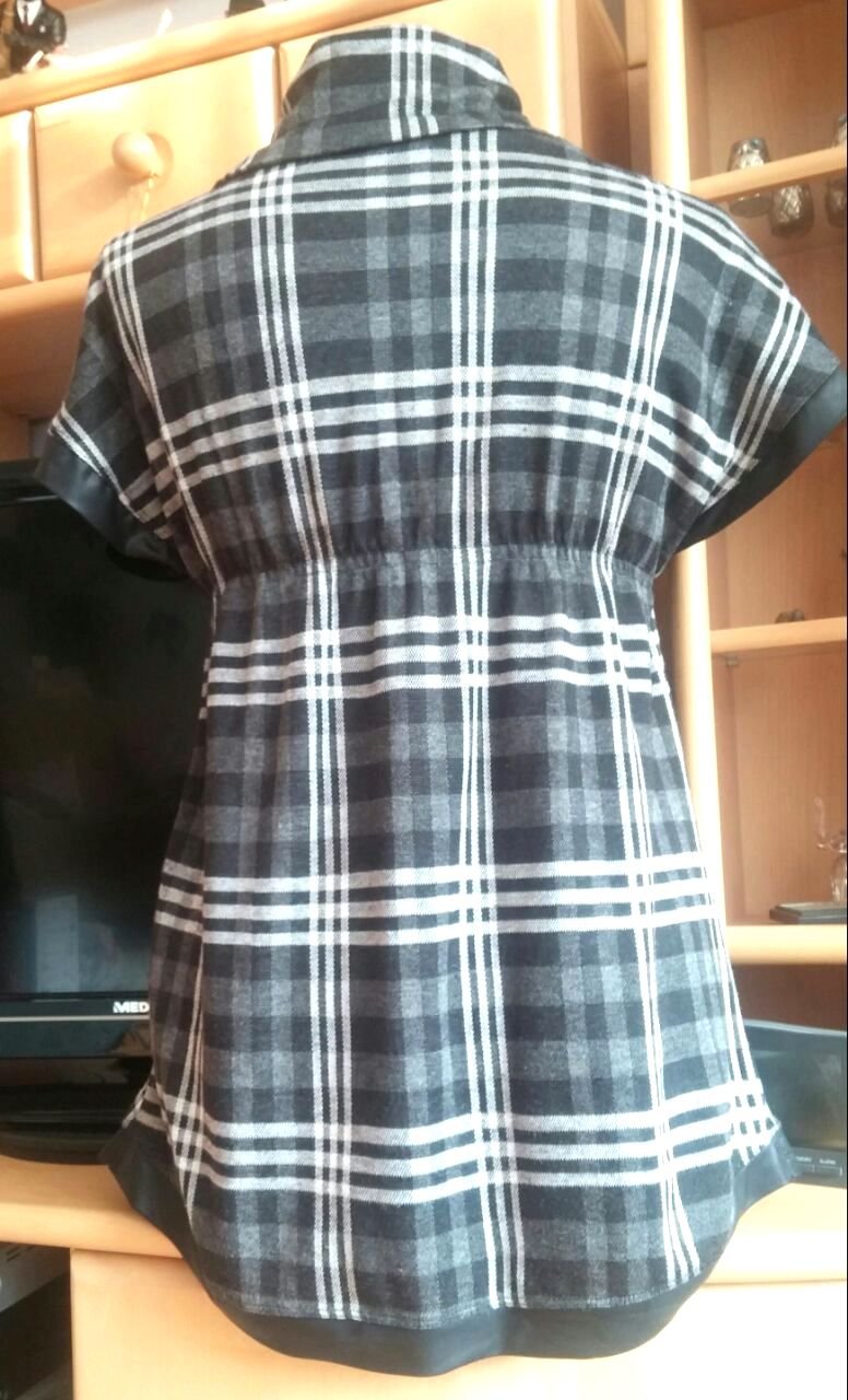 Damen Tunika Kleid Gr.S Braun-Beige kariert von Xanaka NW