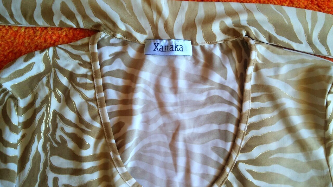 Damen Shirt Stretch Sommer Bluse Gr.XS Beige/Gold Xanaka NW