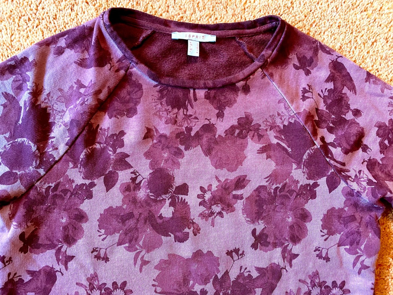 Damen Pullover Floral gemustert Gr.S in Bordeaux von Esprit 