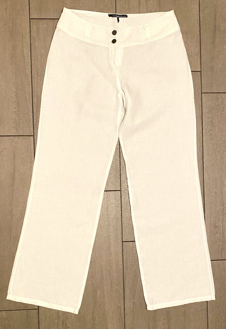 Damen Hose Sommer aus Leinen Gr.42 Weiß mado et les autres NW 