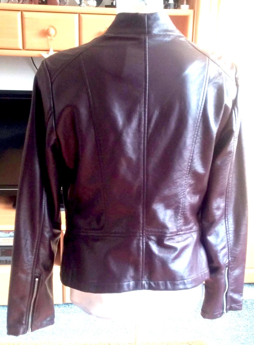 NEU Damen Jacke im edlen Leder-Look Gr.38 in Schokobraun 