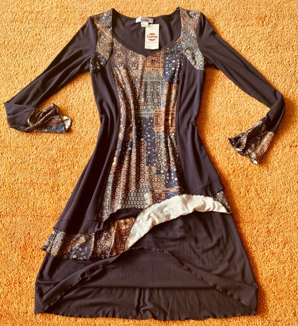 NEU Damen Kleid Jersey im Lagenlook Gr.38 in Dunkelblau/Bunt von Linea Tesini P.79,95€