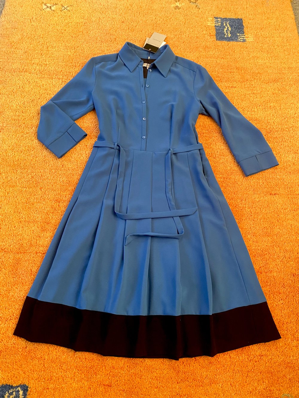 NEU Damen Kleid Vintage Stil Faltenrock Gr.38 in Blau/Schwarz von Promiss
