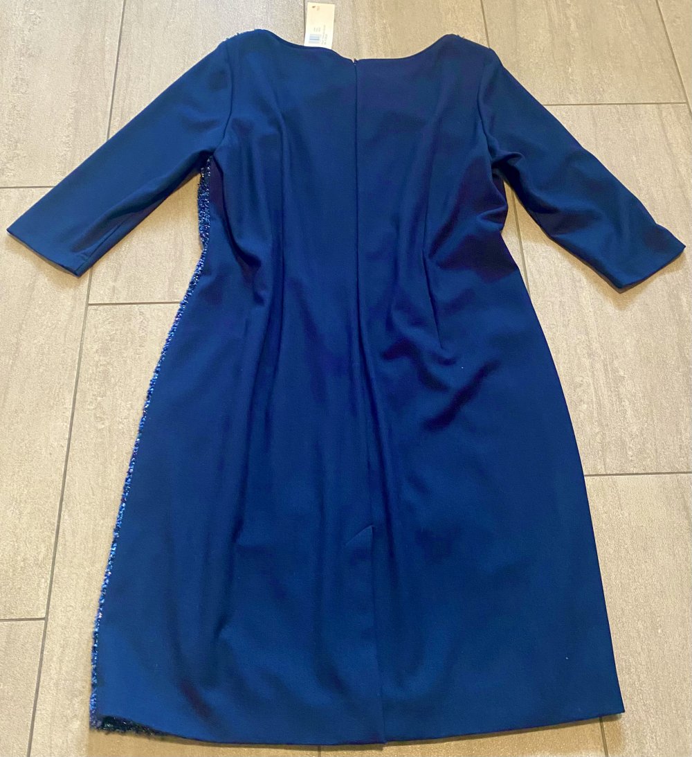 NEU Damen Kleid Abendkleid mit Glitzer Gr.46 Marineblau/Silber von RIANI P.299€