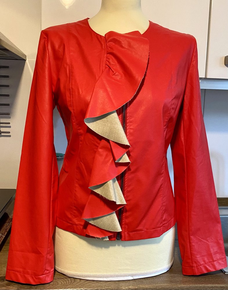 NEU Damen Jacke SEXY aus Lederimitat Gr.S in Rot von La Croisette P.84,95€ 