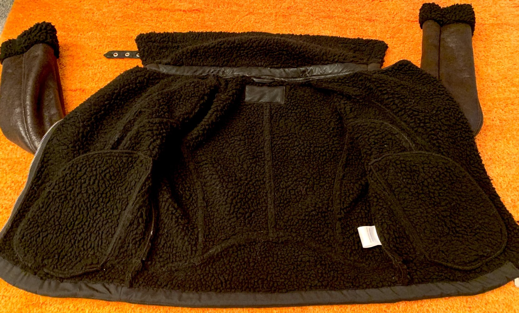 Damen Jacke Bikerjacke Lederimitat & Teddyfell Gr.S Schwarz NW 