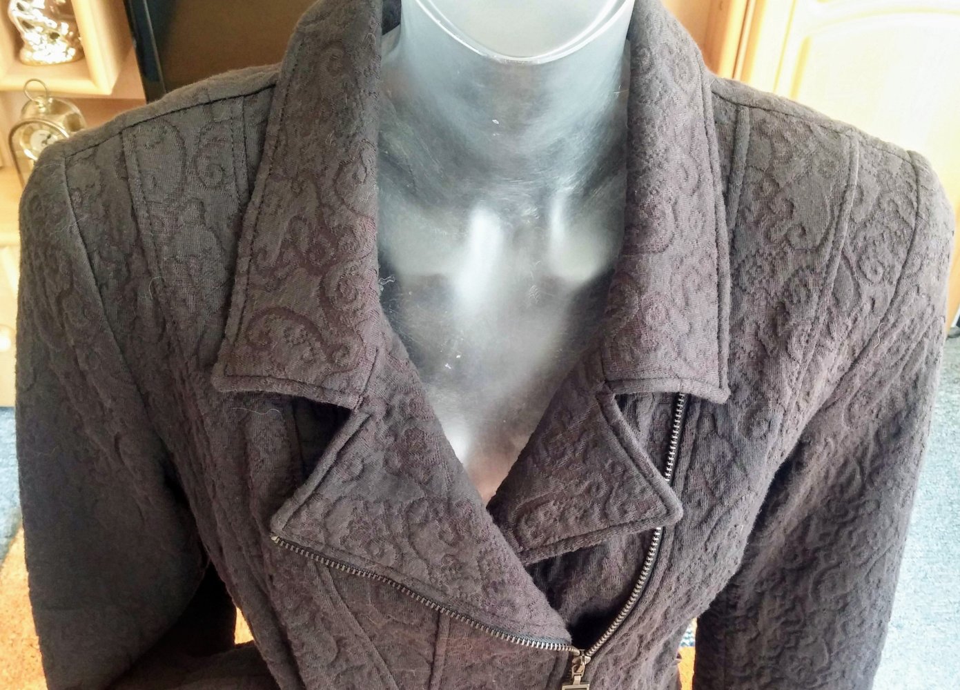 Damen Jacke elegante Bikerjacke Blazer Gr.40 Dunkelbraun von Apanage NW
