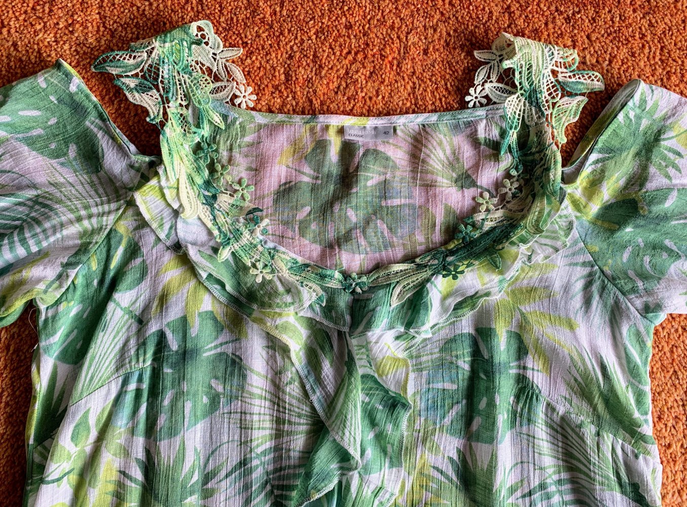 Damen Kleid Sommer Spitzen Tunika Gr.M Bunt gemustert Laura Torelli 