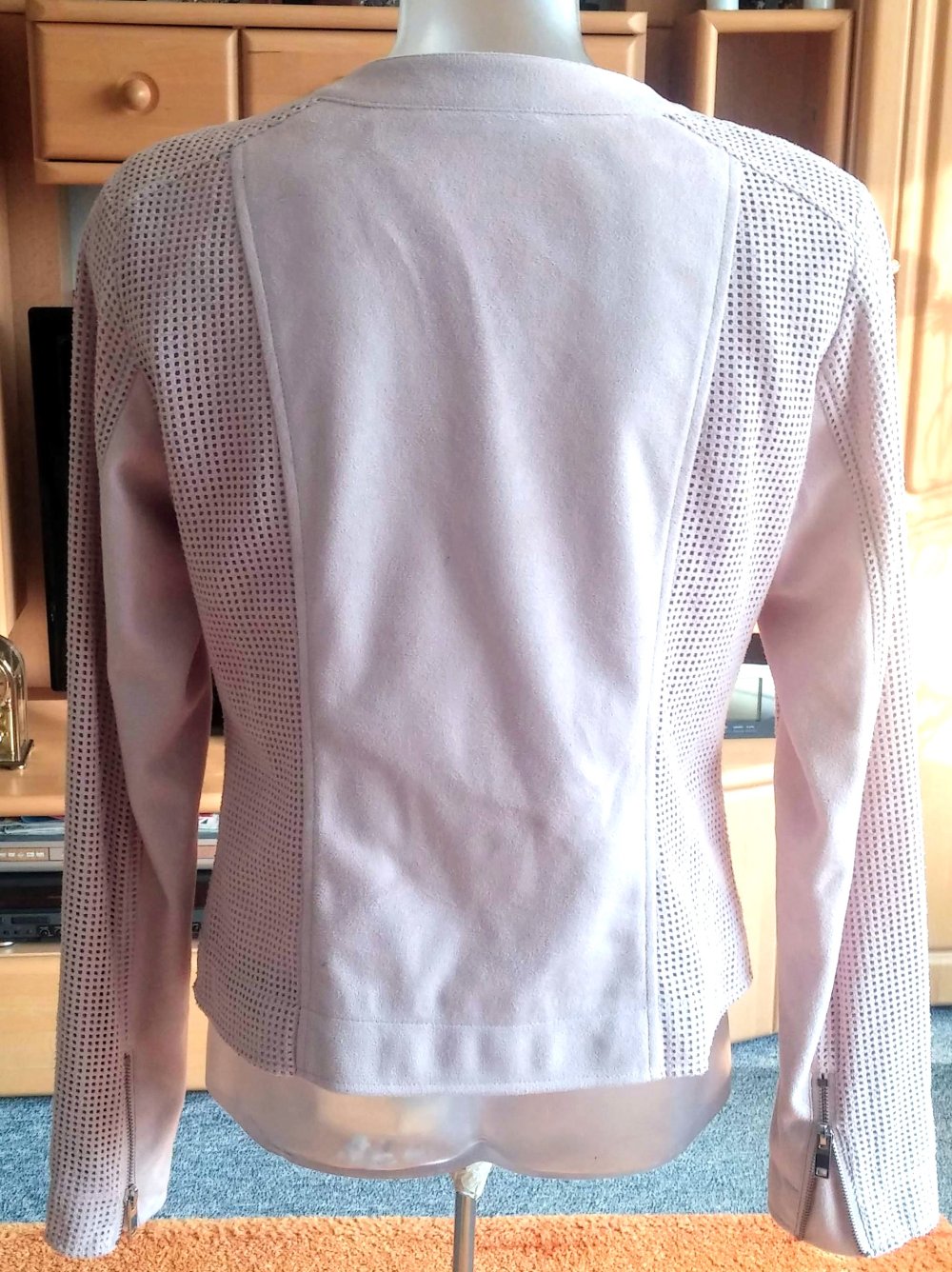 NEU Sommer Damenjacke aus Velours-Imitat  Gr.38 Zartrosé 