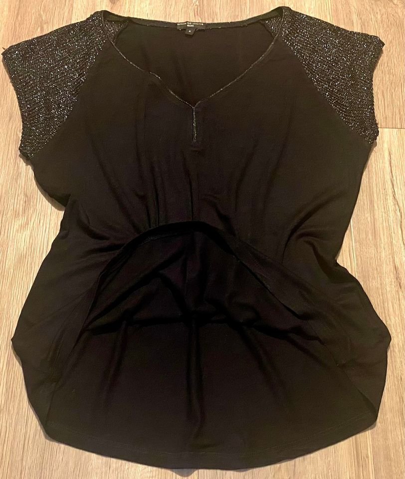 Damen Shirt Sommer Jersey mit Glitzer Details Gr. M Schwarz Gran De Malice