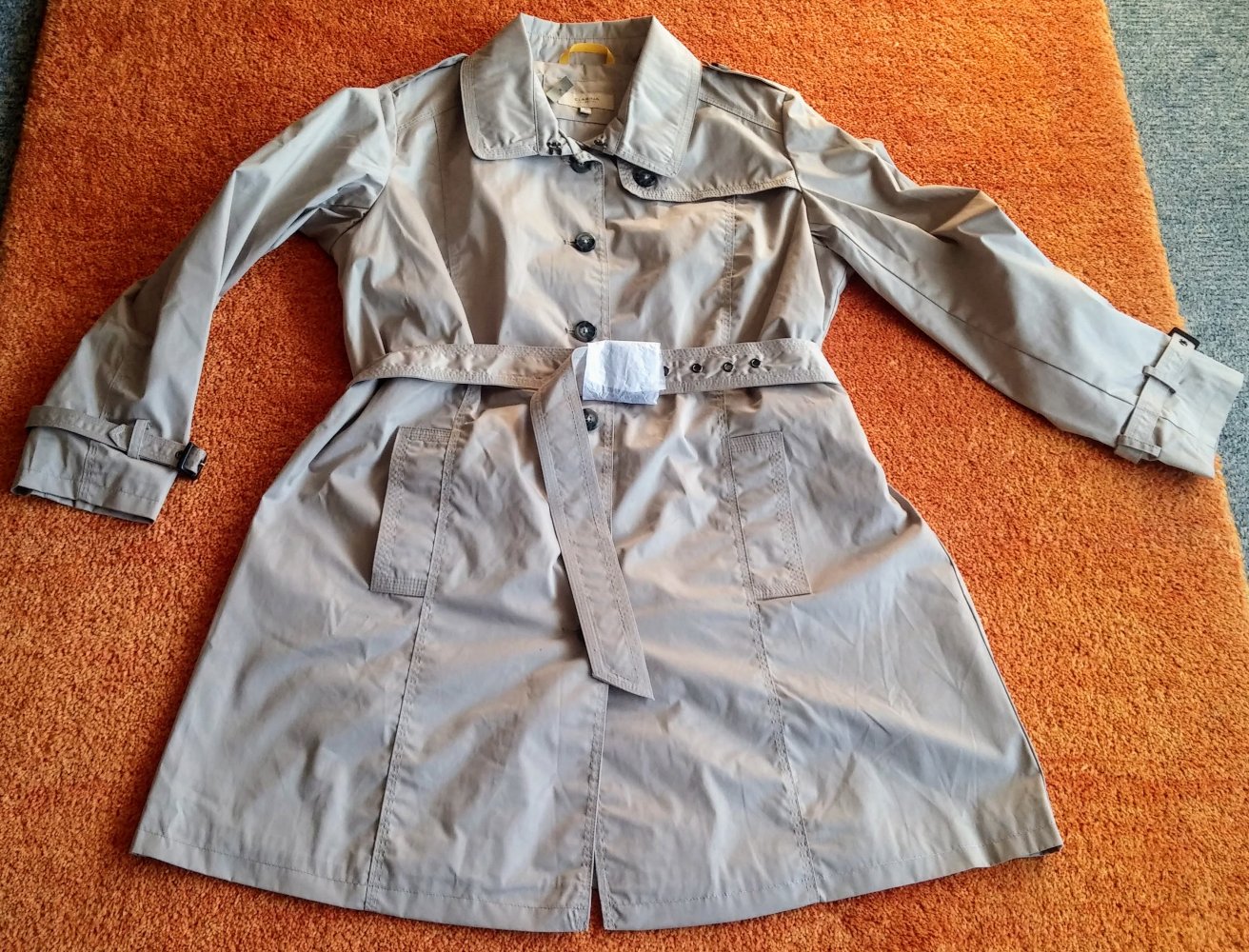 NEU Damen Mantel Trenchcoat Gr.46 Beige von Clarina P.99,99€ 