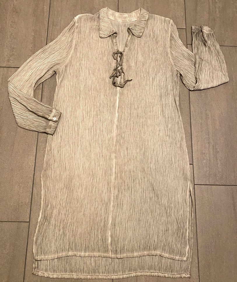 NEU Damen Kleid Sommer in verwaschener Optik Gr.XL Beige Made in Italy 