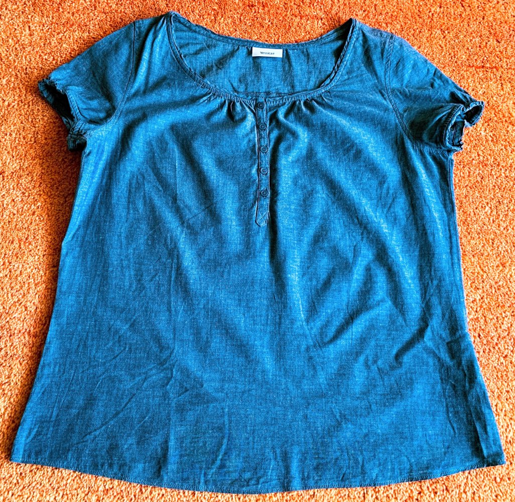 Damen Bluse Sommer-Shirt Gr.46 in Petrol von Yessica (C&A) 