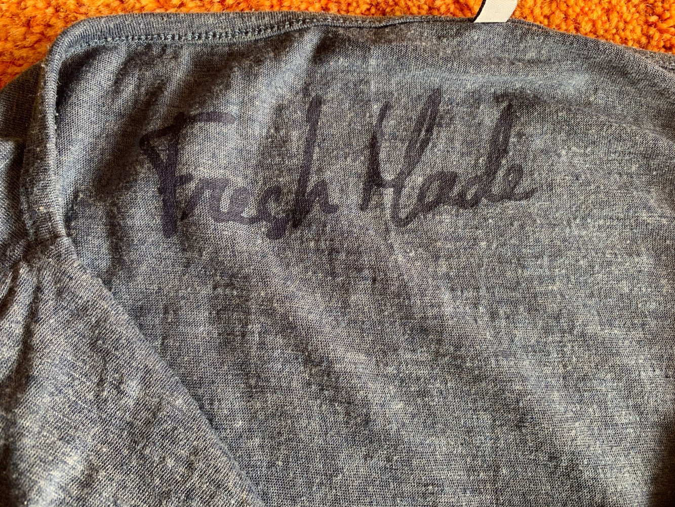 Damen Tunika Jersey Shirt Gr.M mit Wasserfallkragen & Fledermausärmeln Blaugrau von Fresh Made 