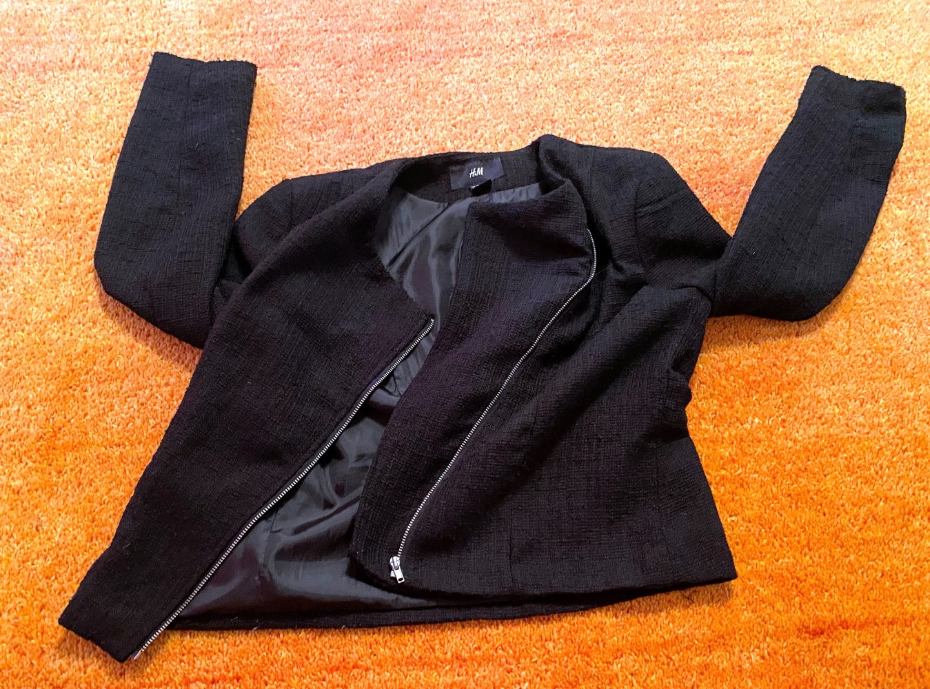 Damen Jacke Blazer Bikerjacke Gr.40 in Schwarz von H&M 