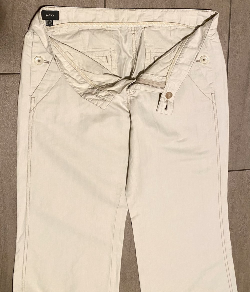 Damen Hose Sommer Leinen Jeans Gr.M in Beige von Mexx NW 