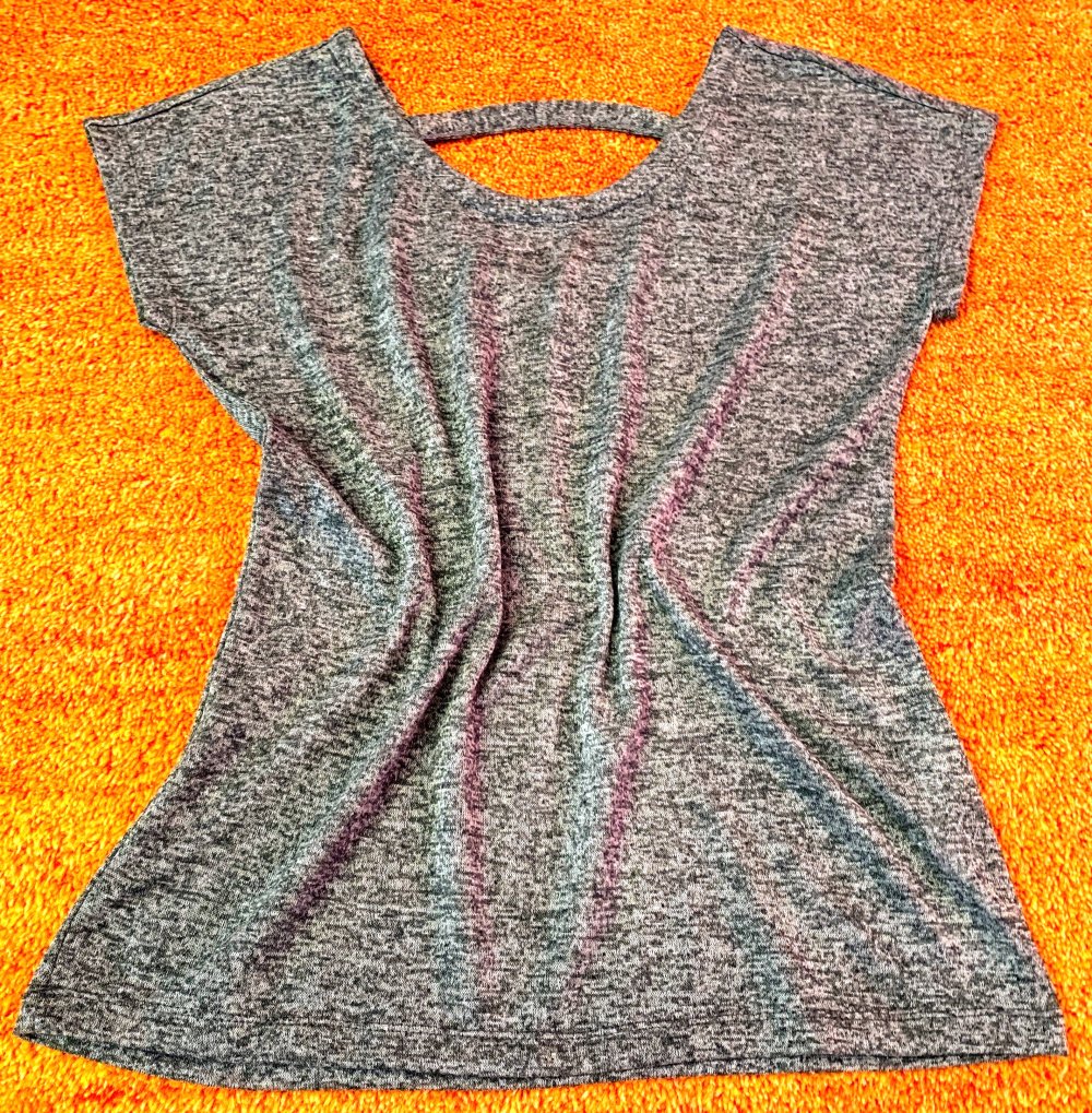 Damen Shirt Feinstrick mit Kimono-Ärmeln Gr.38 Grau meliert Janina NW 
