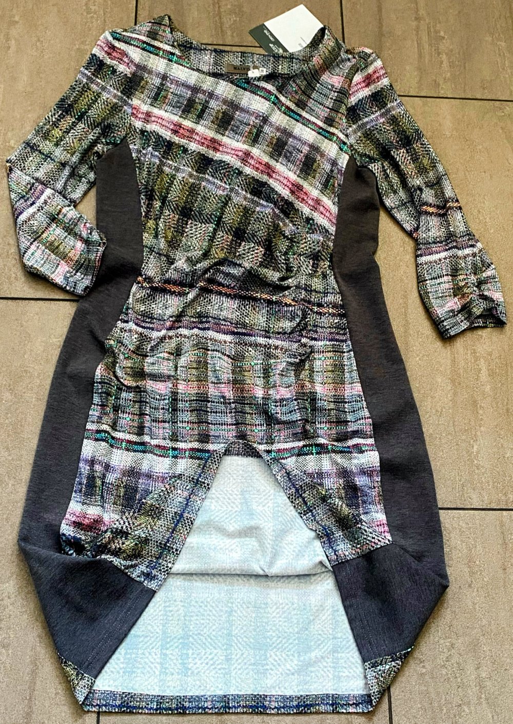 NEU Damen Kleid Stretch Etui Gr.36 in Grau/Bunt von Malvin 