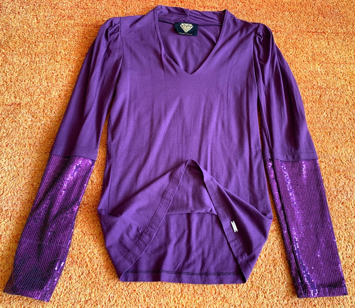 Damen Pullover Pailletten Shirt Gr.38 in Lila von Sarah Kern NW 
