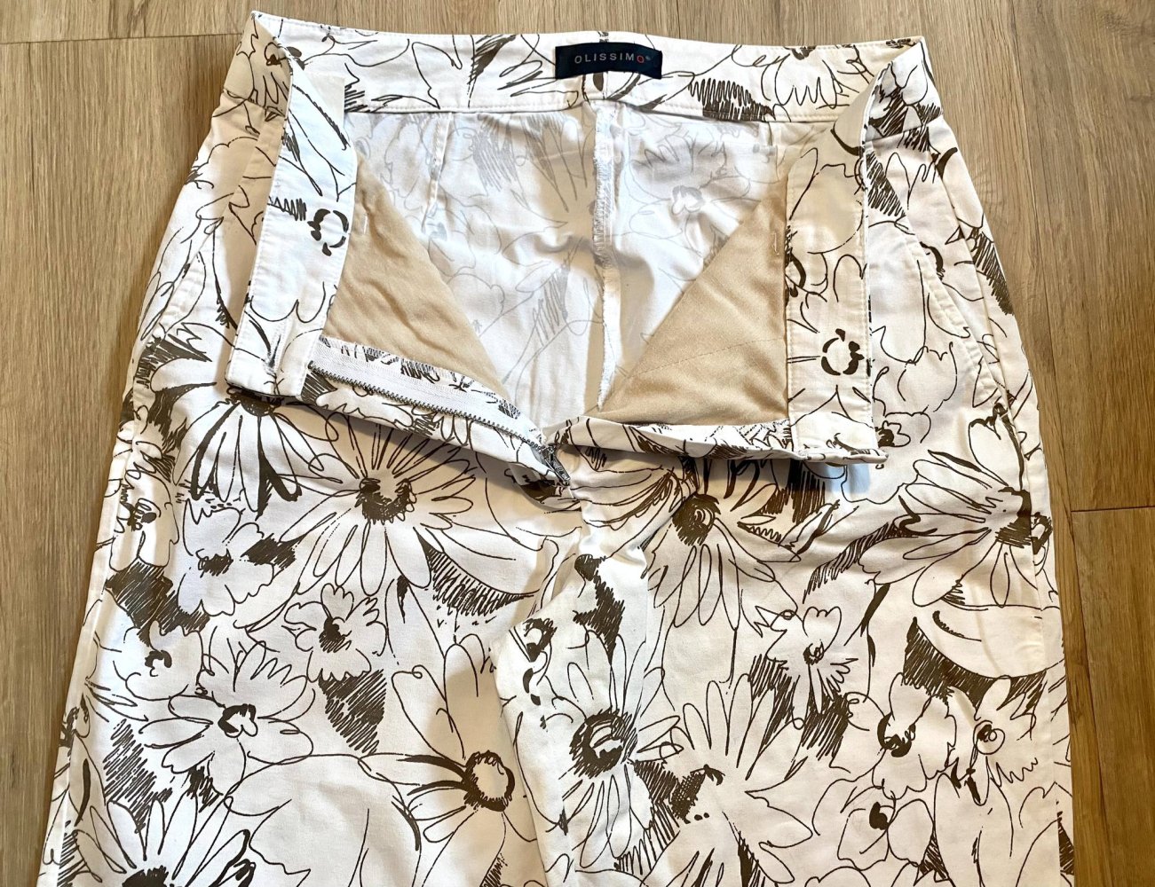 NEU Damen Sommer Hose Jeans Stretch Gr.38 in Weiß/Braun von Olissimo Feminine 