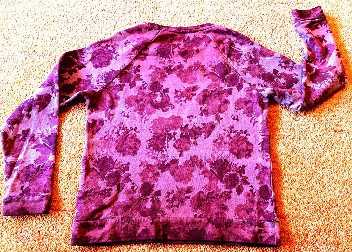 Esprit Damen Pullover Gr.S Floral gemustert Bordeaux 100 % Baumwolle 