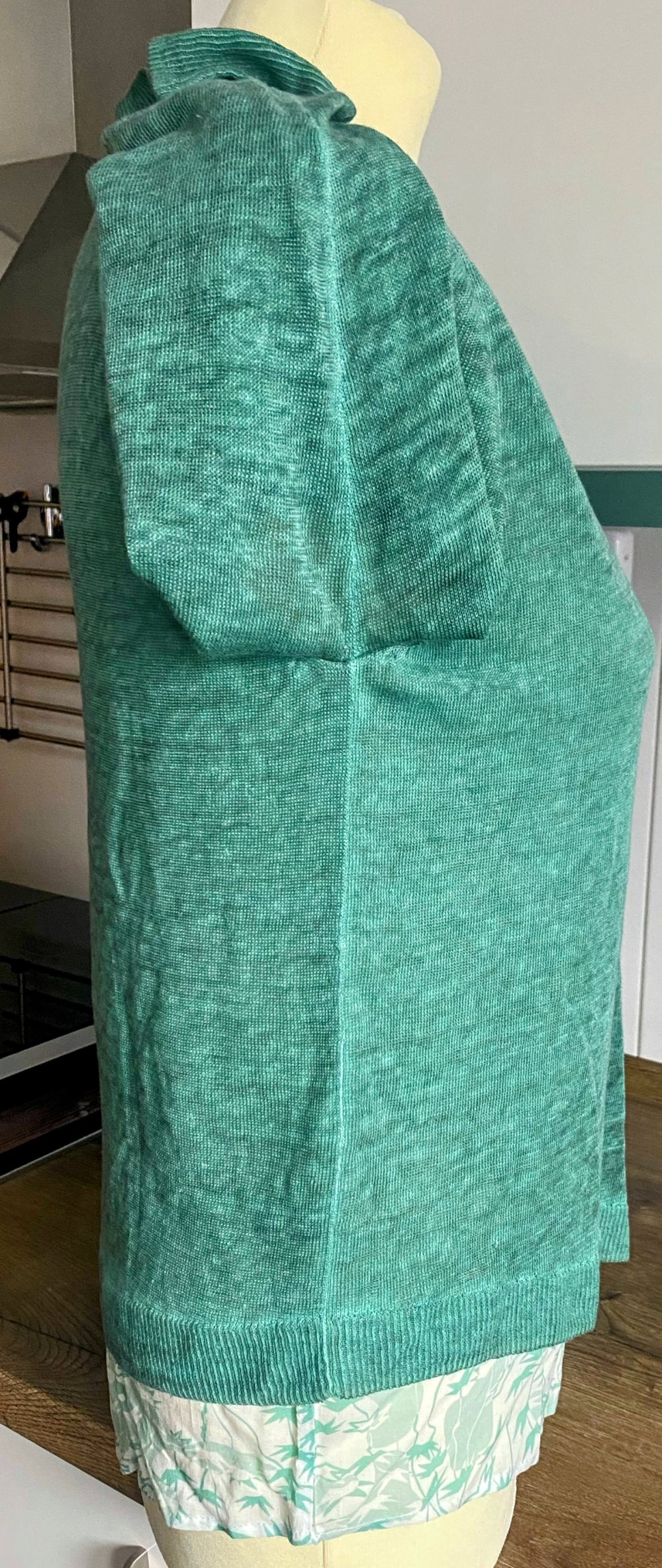 NEU Pullover Damen Leinen Lagenlook 2 in 1 Gr.S in Grün/Creme von Khujo 