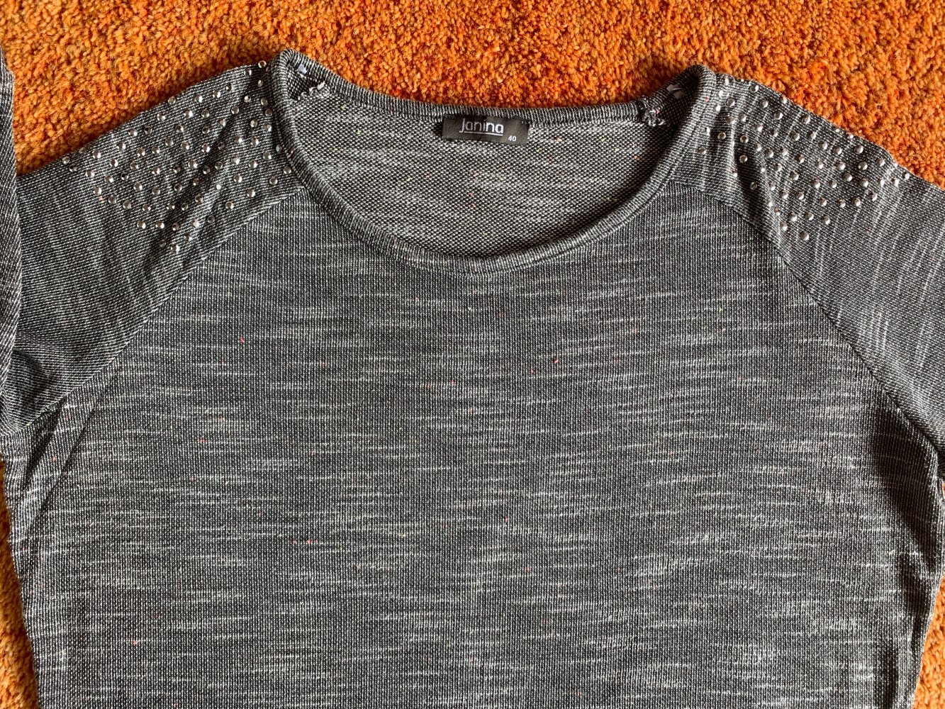 Damen Pullover mit Pailletten Gr.40 in Grau von Janina NW