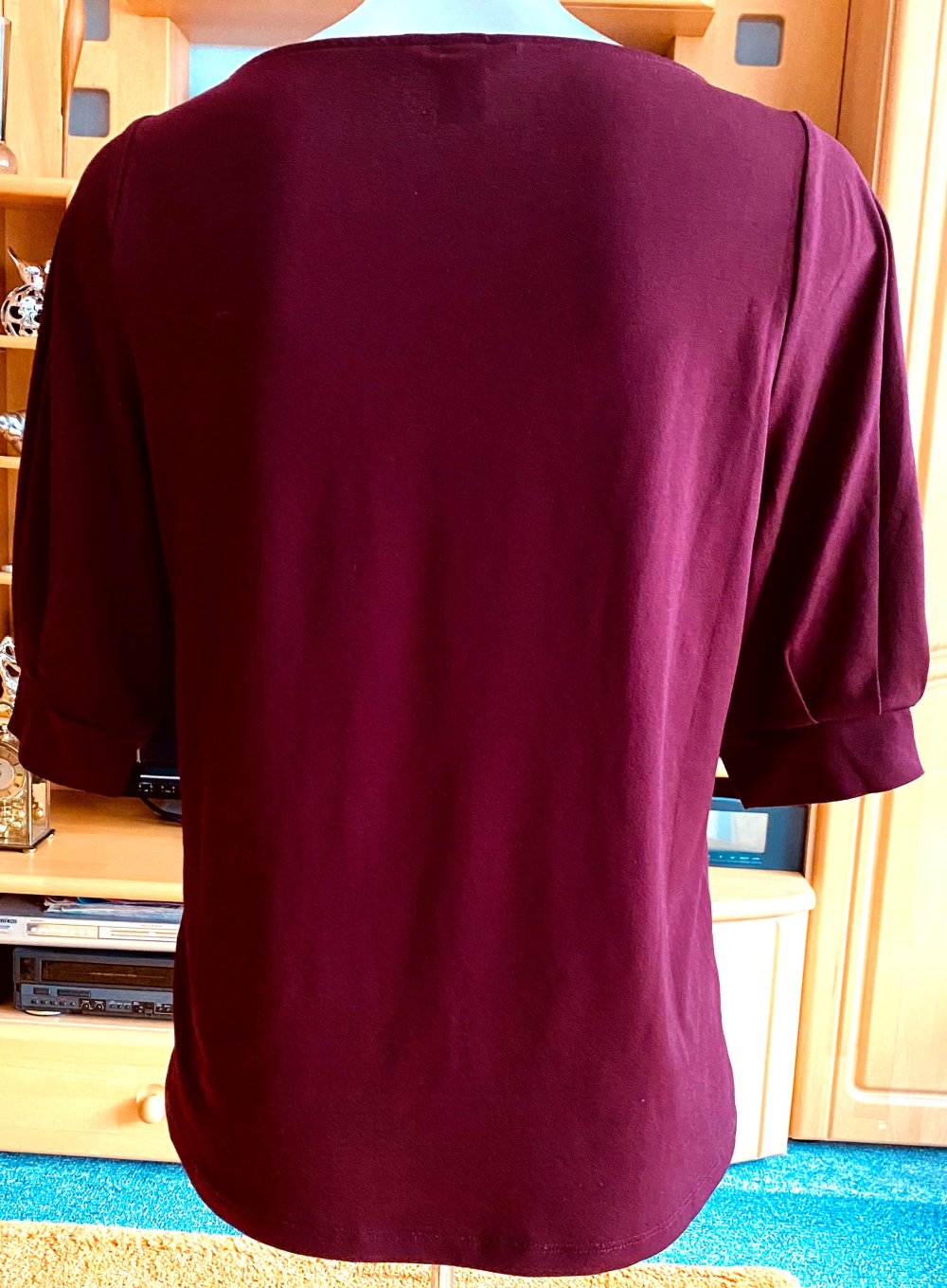 Damen Stretch Pullover Shirt Gr.S Bordeaux von H&M 