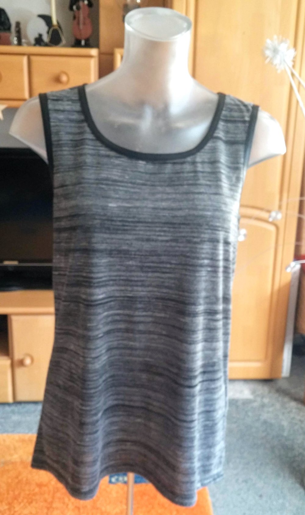 Damen Shirt Sommer Top Gr.36 Schwarz/Grau von Street One 