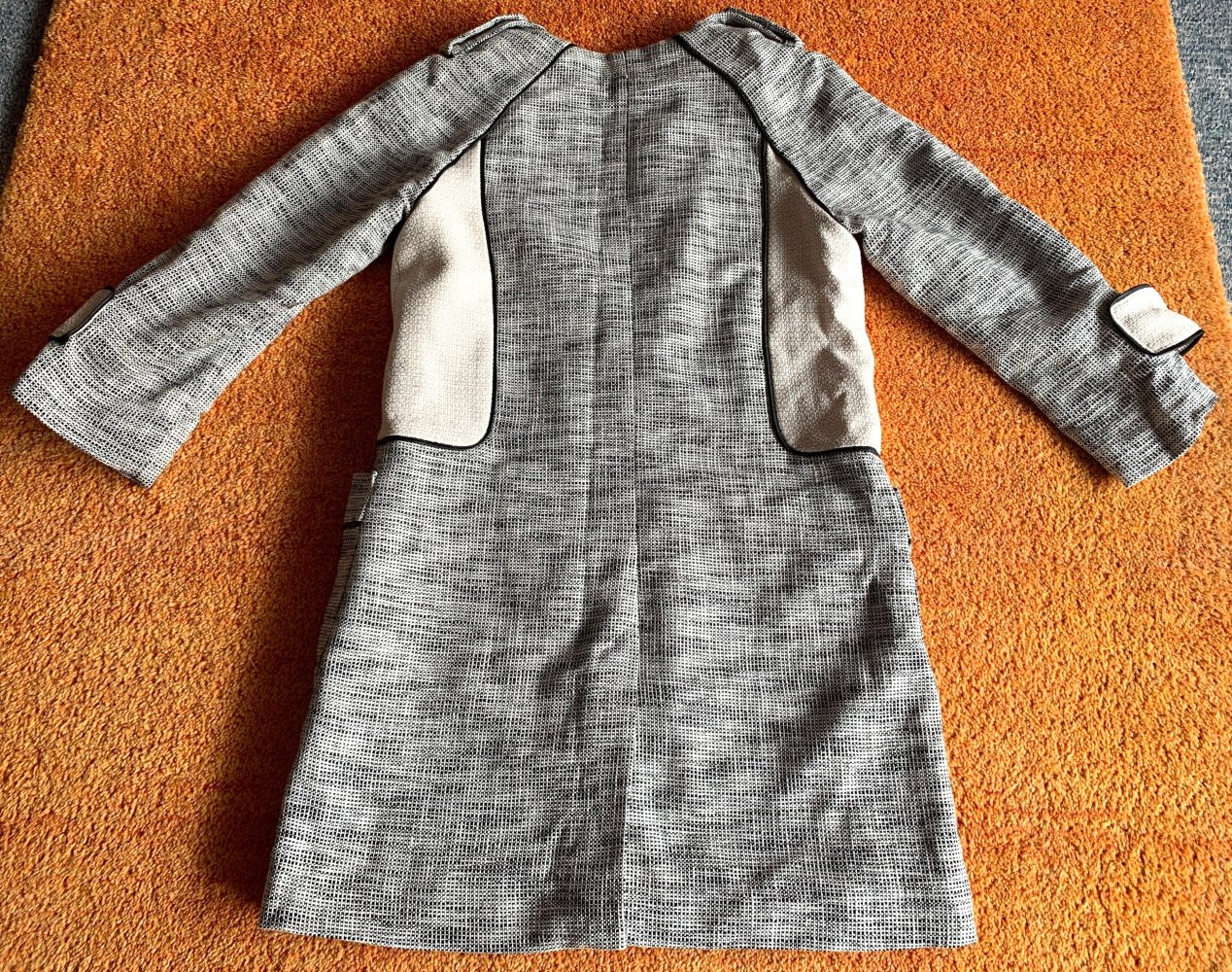 Damen Mantel Übergangsmantel Gr.38 Creme-Schwarz von H&M 