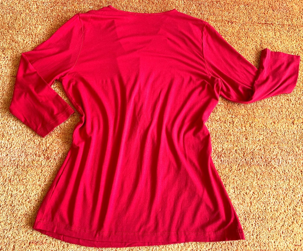Damen Shirt Jersey Longshirt Glitzer Gr.M in Rot NW 