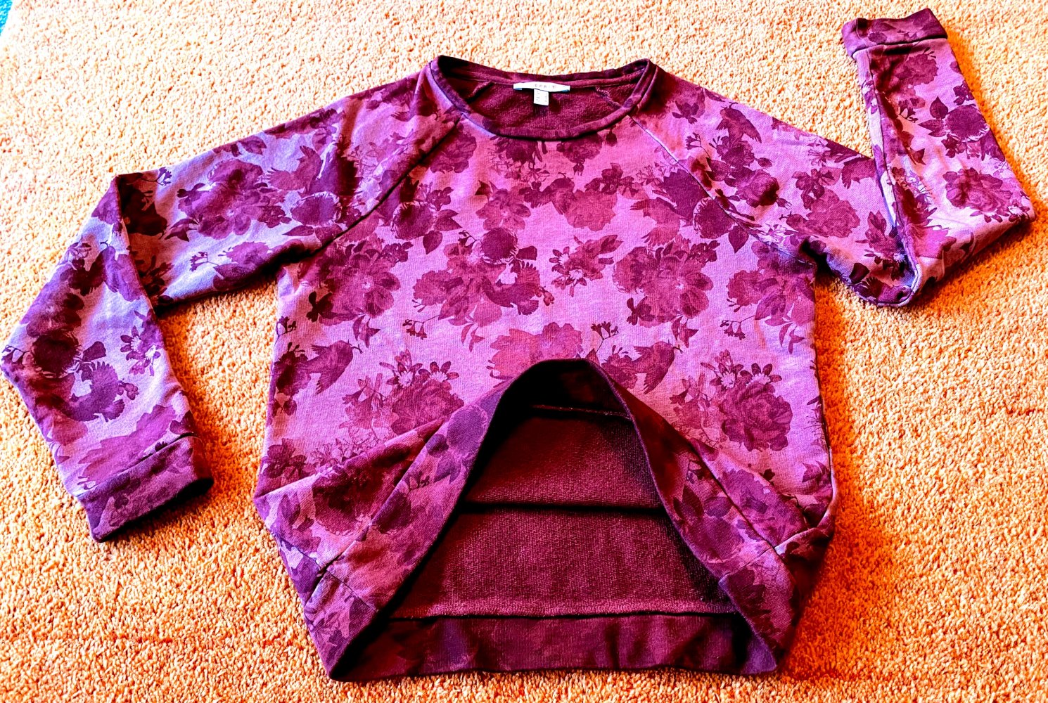 Damen Pullover Floral gemustert Gr.S in Bordeaux von Esprit 