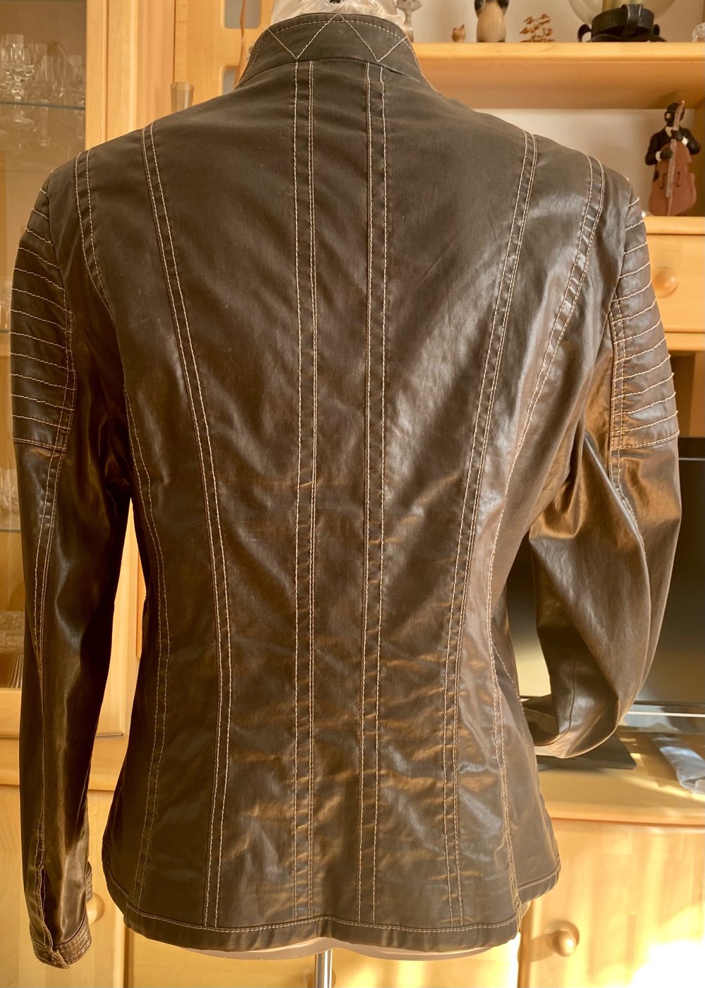 NEU Damen Jacke Lederimitat Gr.42 in Graubraun von Apanage P.179,95€ 