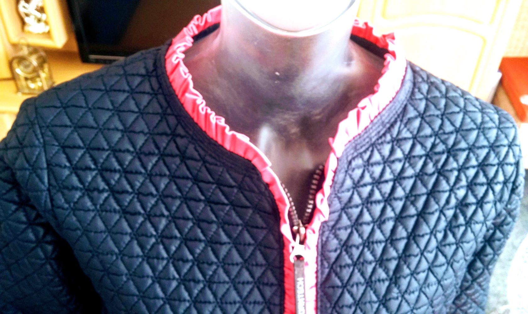 Damen Jacke Steppjacke mit Rüschen Gr.M in Dunkelblau/Pink von Mexx NW 